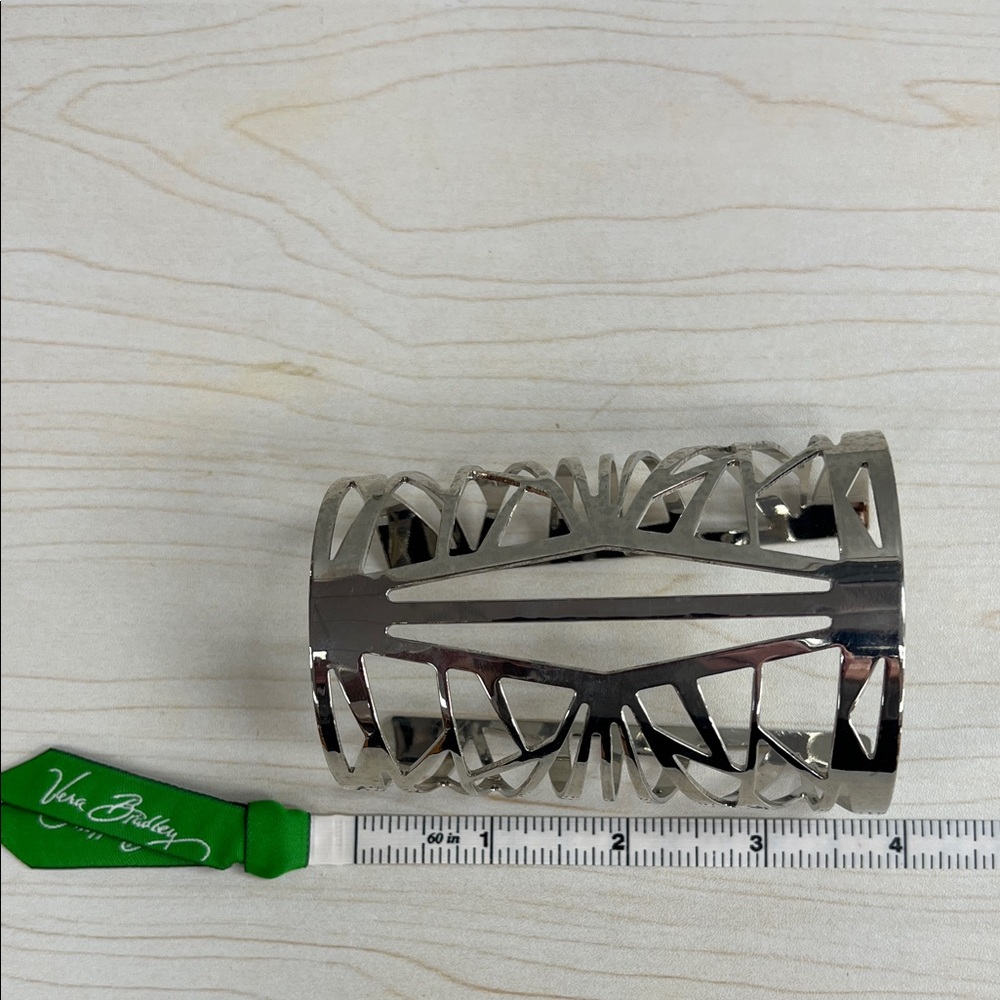 Silver Geometric Cuff Bracelet - Picture 4 of 5